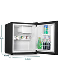 Mini-Kühlschrank aus Metall - 48l mit 5l-Gefrierfach, 85W, schwarz