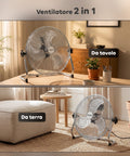 Standventilator ø 40 cm – Neigbar, Leistung 65 W und Metallflügel