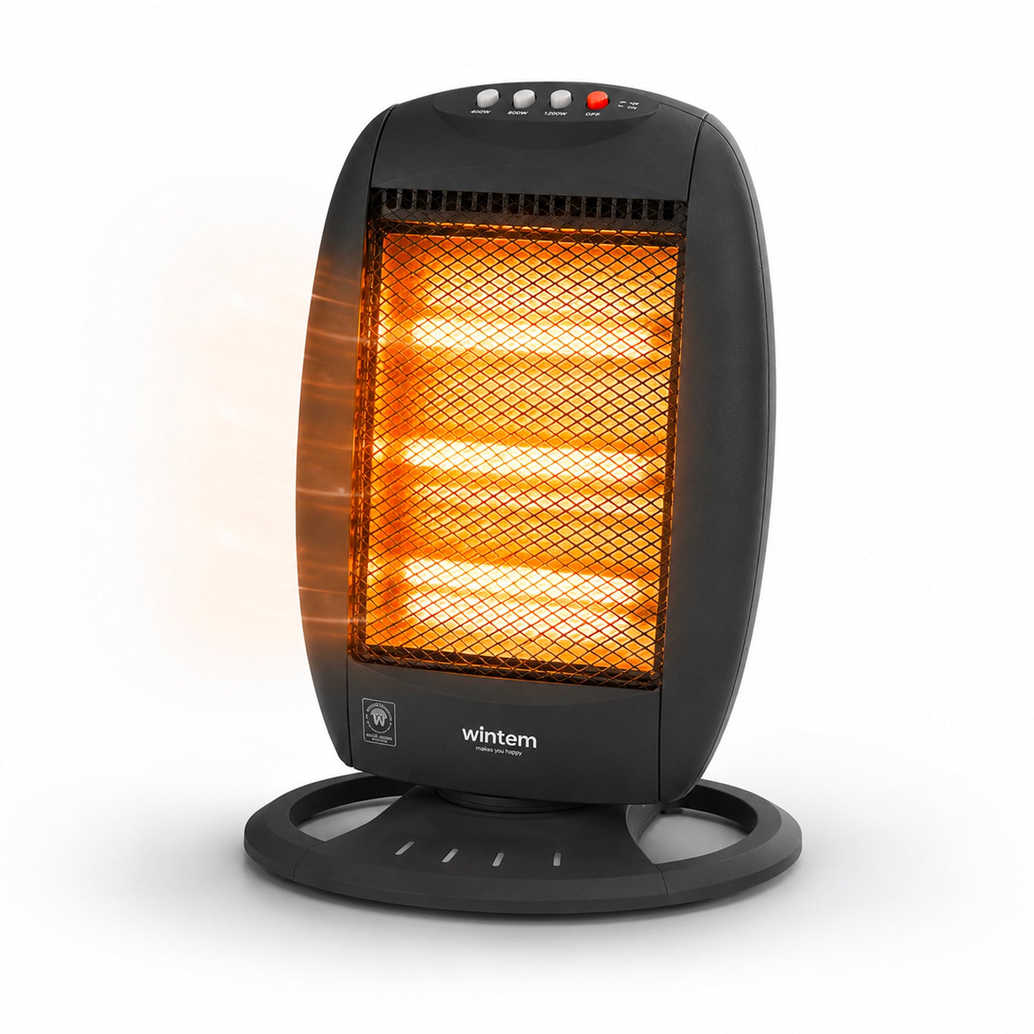 Tuck Halogenheizung 1200 W – 3 Heizelemente und automatische Oszillation