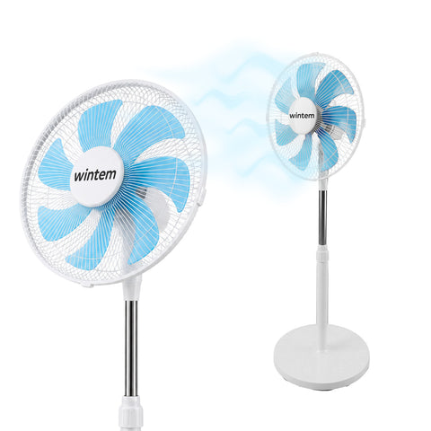 Standventilator 40W mit 7 PP-Flügeln, 3 Geschwindigkeitsstufen, höhenverstellbar 80-100cm – horizontale Oszillation 60° und Neigung 45°