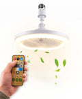 Deckenventilator mit dimmbarer 10-W-LED-Leuchte – 3 Geschwindigkeitsstufen, 4-Stunden-Timer und Fernbedienung – Durchmesser 25 cm, E27-Fassung, Leistung 55 W – warmes, natürliches und kaltes Licht – leise