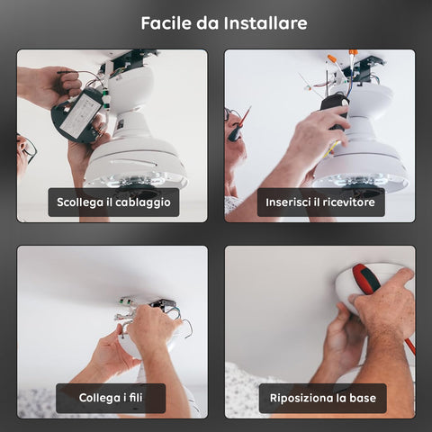 Sender- und Empfängereinheit für Deckenventilator mit Fernbedienung – Lichtsteuerung, Timer und 3 Geschwindigkeitsstufen – Universell einsetzbar und hocheffizient – Energiesparend und sofortiger Start