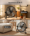 Standventilator ø 40 cm – Neigbar, Leistung 65 W und Metallflügel