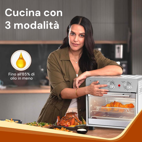 Heißluftfritteusen-Backofen 22 l mit 4 Zubehörteilen