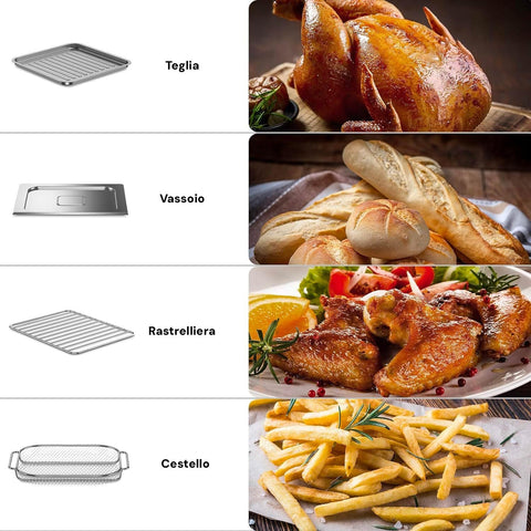 Heißluftfritteusen-Backofen 22 l mit 4 Zubehörteilen