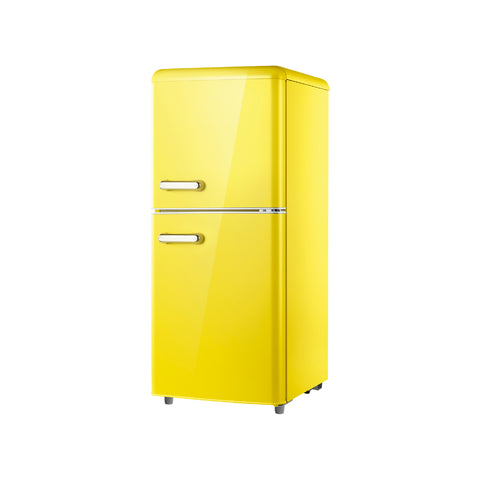 Retro-Doppeltür-Kühlschrank 110 l Gelb