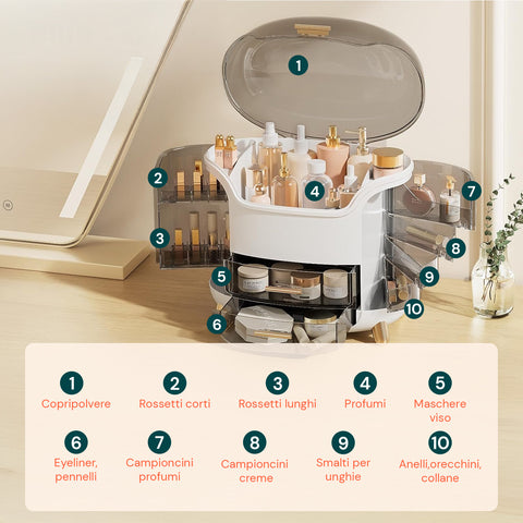 Schräger Make-up-Organizer mit Stufen - Modernes und funktionales Design in 2 Farben