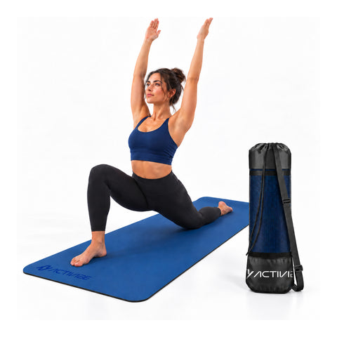 Rutschfeste Yogamatte aus 6 mm TPE, beidseitig verwendbar, mit Schultergurt