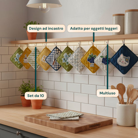 Vielseitige Haken aus robustem Kunststoff für Zuhause und Büro – 10er-Set