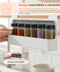 Küchen-Organizer für Gewürze – 2er-Set Regale mit 6 Glasbehältern inklusive