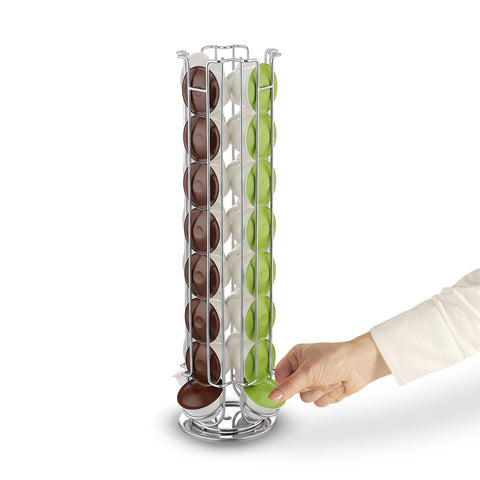 Drehbarer Kapselhalter für 32 Kaffeekapseln, platzsparendes Design