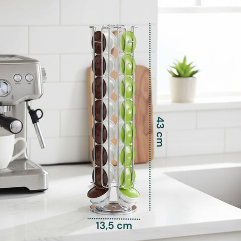 Drehbarer Kapselhalter für 32 Kaffeekapseln, platzsparendes Design