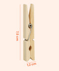 Set mit 100 vielseitig einsetzbaren Wäscheklammern aus Holz mit Stahlfeder