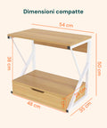 Mikrowellenständer für die Küche aus MDF mit Schublade und oberem Ablagefach