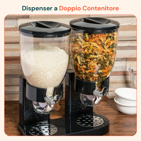 Doppelspender für Cornflakes 2 x 1,75 l mit Drehknopf – Ideal fürs Frühstück