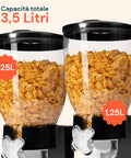 Doppelspender für Cornflakes 2 x 1,75 l mit Drehknopf – Ideal fürs Frühstück