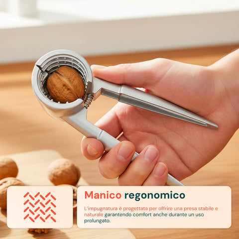 Ergonomischer Nussknacker aus Aluminium mit integrierter, robuster Feder