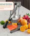 Professionelle manuelle Zitruspresse mit Hebel, Gusseisengehäuse und Filter