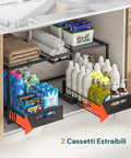 Erweiterbarer Küchen-Unterschrank-Organizer mit 2 herausziehbaren Schubladen