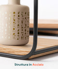 Set mit 4 minimalistischen Design-Wandregalen mit MDF-Ablage und Stahlkonstruktion