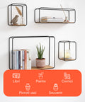 Set mit 4 minimalistischen Design-Wandregalen mit MDF-Ablage und Stahlkonstruktion