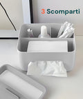 Multifunktions-Tischspender - Organizer mit 3 Fächern und Taschentuchhalter