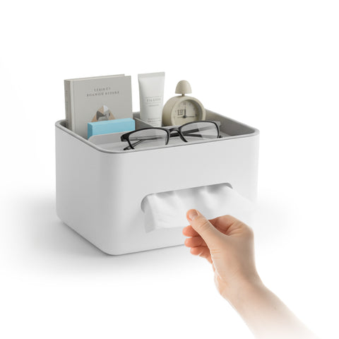 Multifunktions-Tischspender - Organizer mit 3 Fächern und Taschentuchhalter