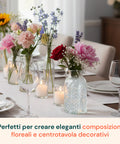 Set mit 15 transparenten Glasvasen für Blumen und Tischdekorationen in verschiedenen Formen und Größen