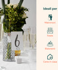 Set mit 15 transparenten Glasvasen für Blumen und Tischdekorationen in verschiedenen Formen und Größen