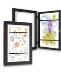 Set aus 2 aufklappbaren A4-Wandrahmen mit Vitrine und Magnetverschluss