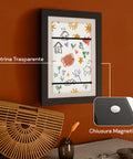Set aus 2 aufklappbaren A4-Wandrahmen mit Vitrine und Magnetverschluss