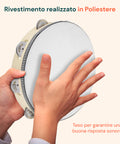 Rhythmustamburin aus Holz mit Polyesterbezug, Ø 25 cm, mit 8 Schellen