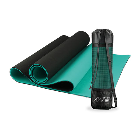 Rutschfeste Yogamatte aus 6 mm TPE, beidseitig verwendbar, mit Schultergurt