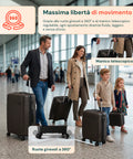 Set aus 3 Hartschalen-Reisetrolleys + Beauty-Case mit 4 multidirektionalen Rollen (56-66-76 cm)