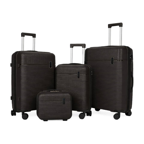 Set aus 3 Hartschalen-Reisetrolleys + Beauty-Case mit 4 multidirektionalen Rollen (56-66-76 cm)