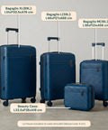 Set aus 3 Hartschalen-Reisetrolleys + Beauty-Case mit 4 multidirektionalen Rollen (56-66-76 cm)