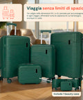 Set aus 3 Hartschalen-Reisetrolleys + Beauty-Case mit 4 multidirektionalen Rollen (56-66-76 cm)