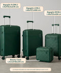 Set aus 3 Hartschalen-Reisetrolleys + Beauty-Case mit 4 multidirektionalen Rollen (56-66-76 cm)