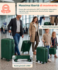 Set aus 3 Hartschalen-Reisetrolleys + Beauty-Case mit 4 multidirektionalen Rollen (56-66-76 cm)
