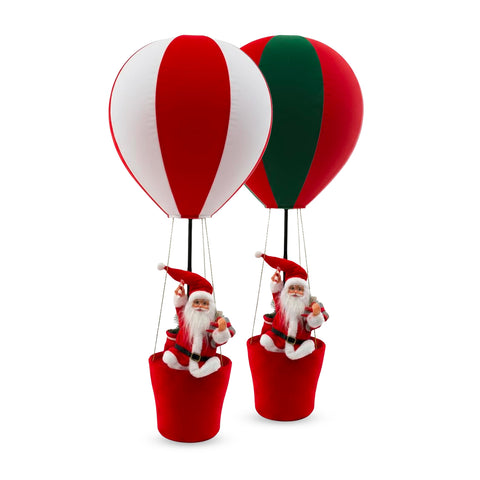 Weihnachtsdekoration für den Innenbereich – Heißluftballon mit Weihnachtsmann und festlichen Details