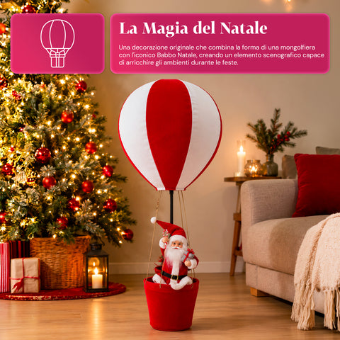 Weihnachtsdekoration für den Innenbereich – Heißluftballon mit Weihnachtsmann und festlichen Details
