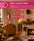 Weihnachtsdekoration für den Innenbereich – Heißluftballon mit Weihnachtsmann und festlichen Details