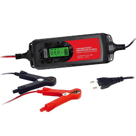 LCD-Ladegerät mit 3 Funktionen für 6-12-V-Bleiakkus