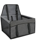 Robuster Autositz für kleine Hunde 39x39 H28cm mit Sicherheitsgurt
