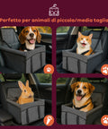 Robuster Autositz für kleine Hunde 39x39 H28cm mit Sicherheitsgurt
