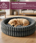 Rundes Anti-Stress-Hundebett für Hunde und Katzen, weich und bequem