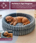 Rundes Anti-Stress-Hundebett für Hunde und Katzen, weich und bequem