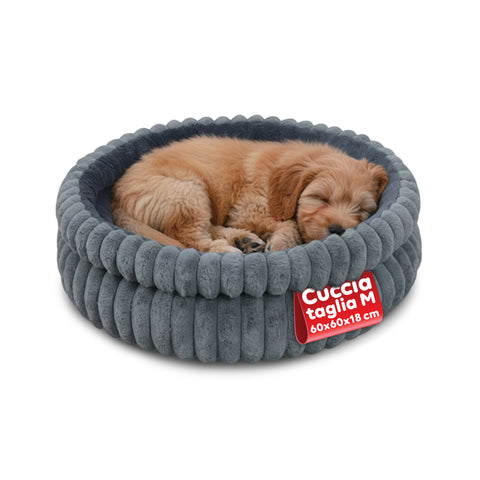 Rundes Anti-Stress-Hundebett für Hunde und Katzen, weich und bequem