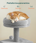 Kratzbaum für Katzen, 92 cm, mit Schlafplatz, Leiter und Spielzeug