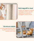 Kratzbaum für Katzen, 92 cm, mit Schlafplatz, Leiter und Spielzeug